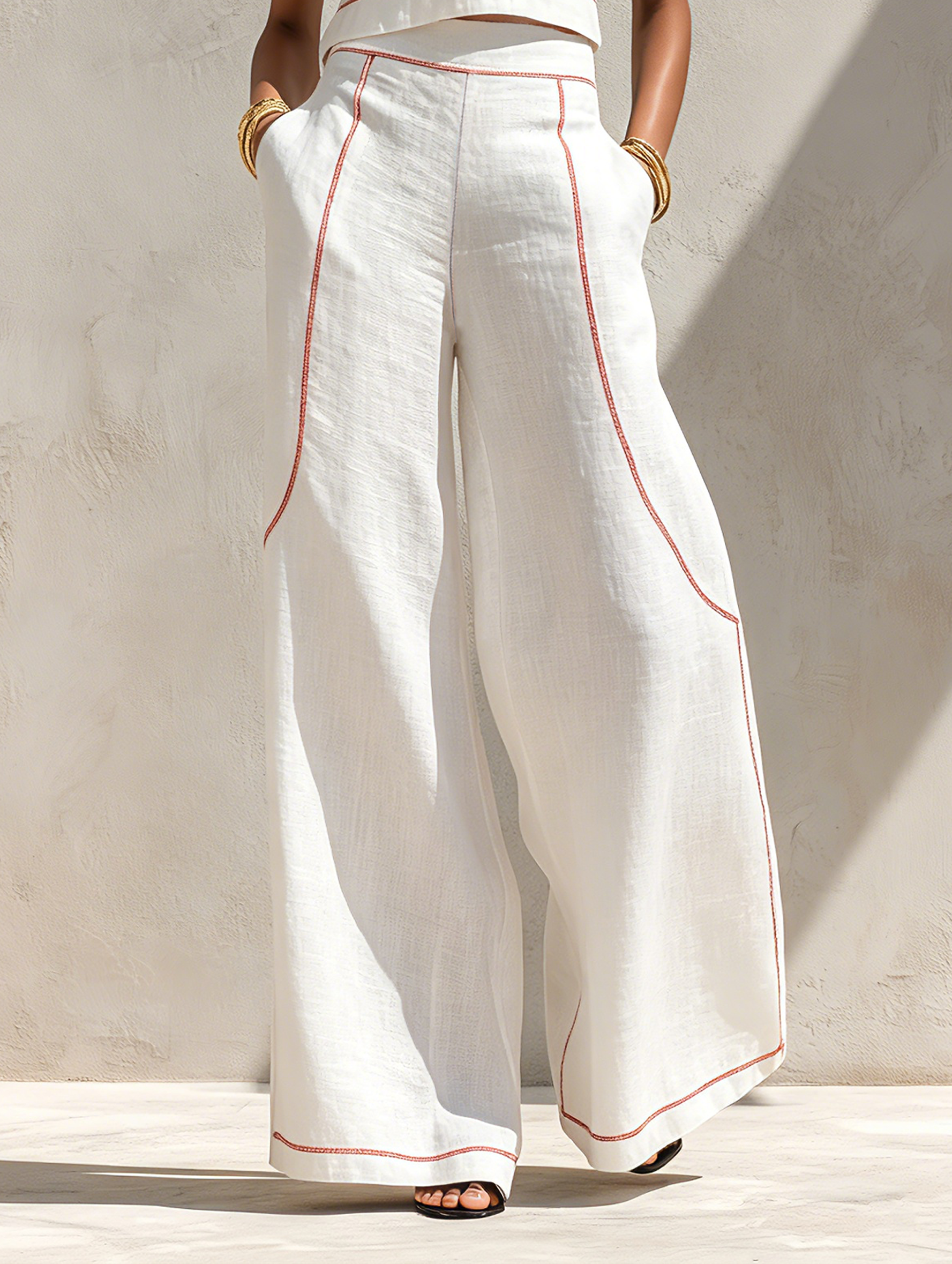 TAIRA | LINEN PANTS WITH BLOUSE