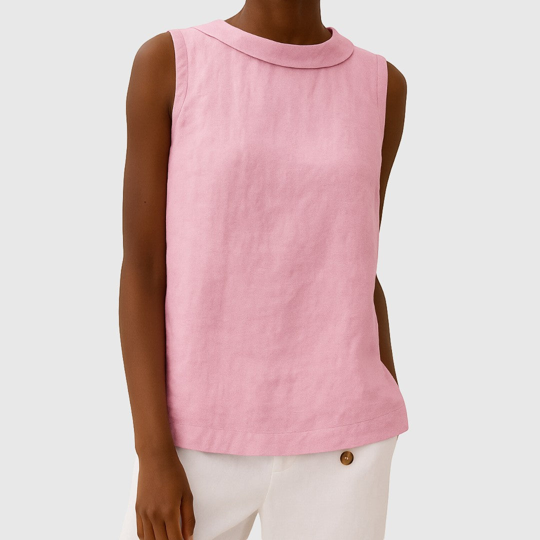 THALIA | SLEEVELESS COLLAR TOP