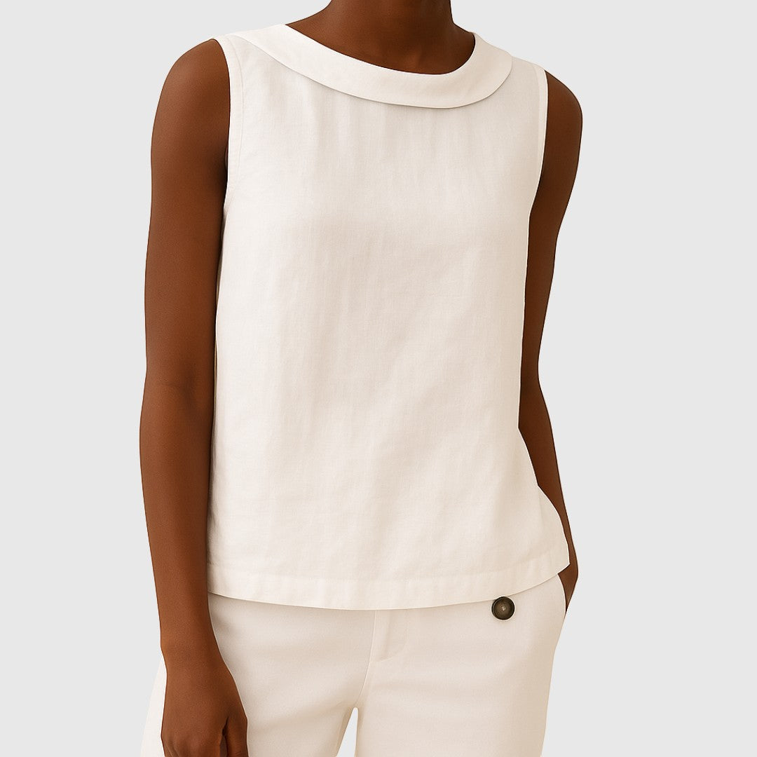 THALIA | SLEEVELESS COLLAR TOP