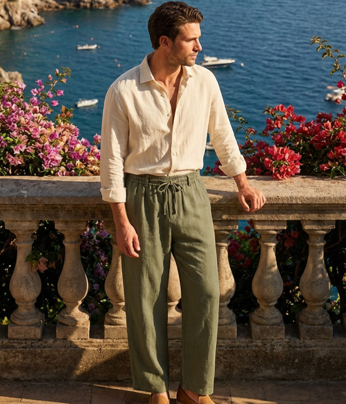 MARVIN | OLIVE LINEN TROUSERS