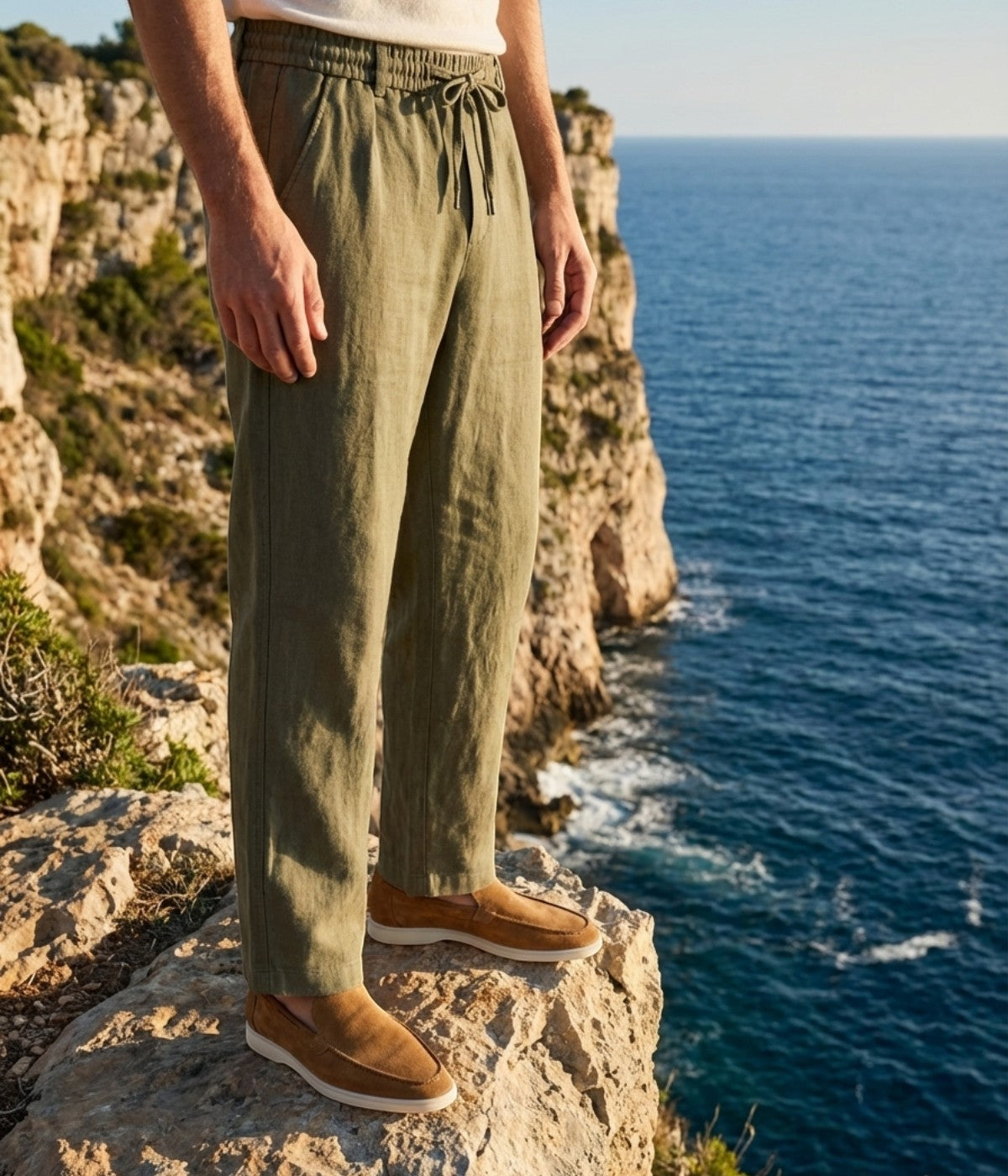 MARVIN | OLIVE LINEN TROUSERS