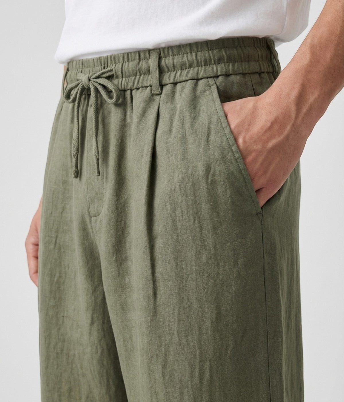 MARVIN | OLIVE LINEN TROUSERS