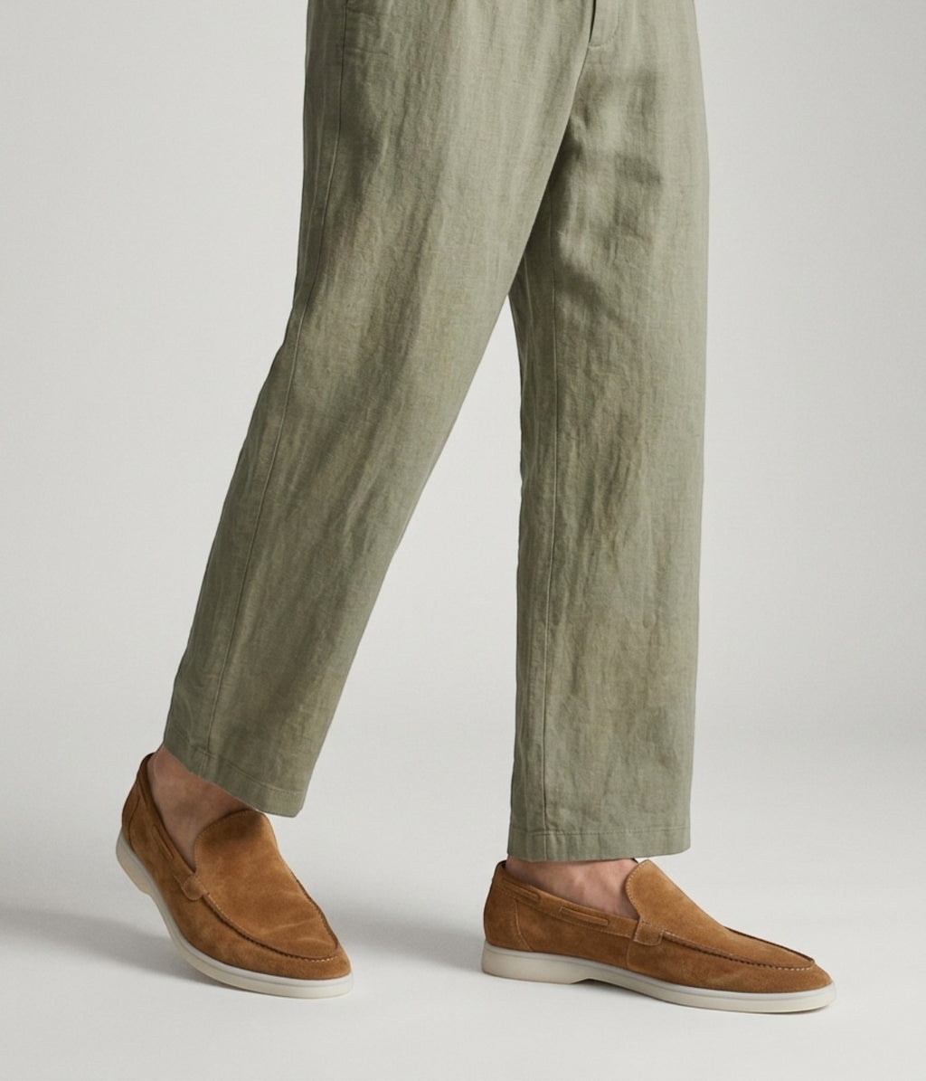 MARVIN | OLIVE LINEN TROUSERS