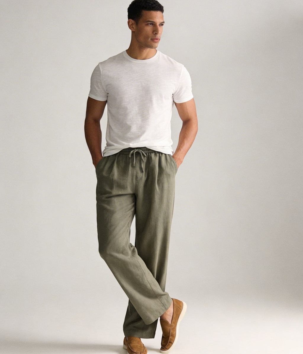 MARVIN | OLIVE LINEN TROUSERS