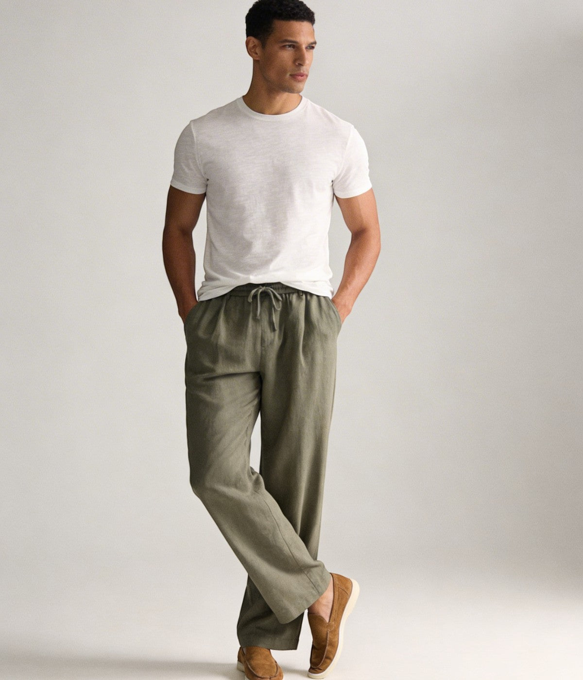 MARVIN | OLIVE LINEN TROUSERS