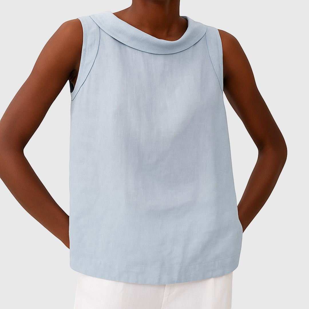 THALIA | SLEEVELESS COLLAR TOP