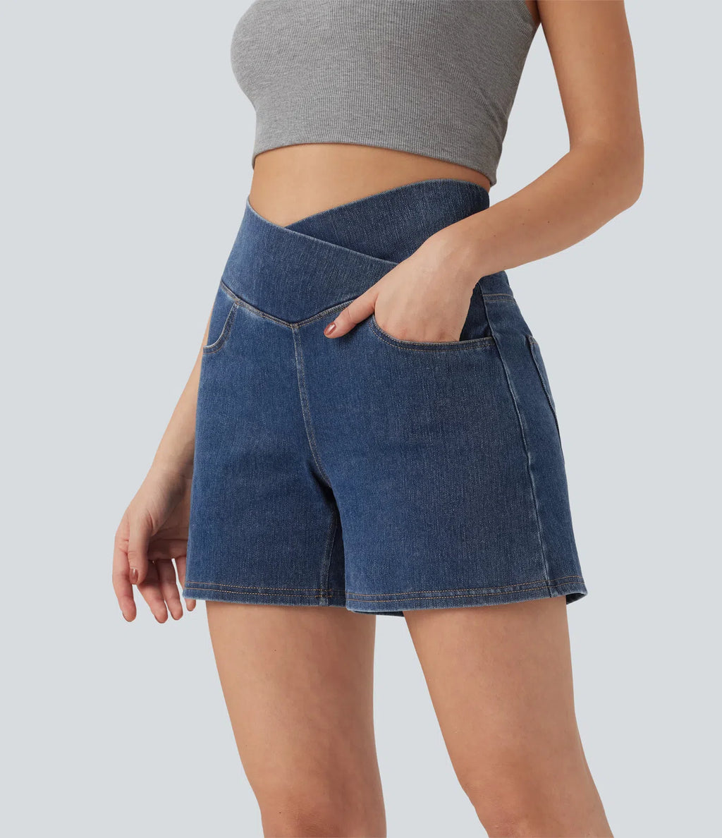 MAIA | HIGH WAISTED DENIM SHORTS