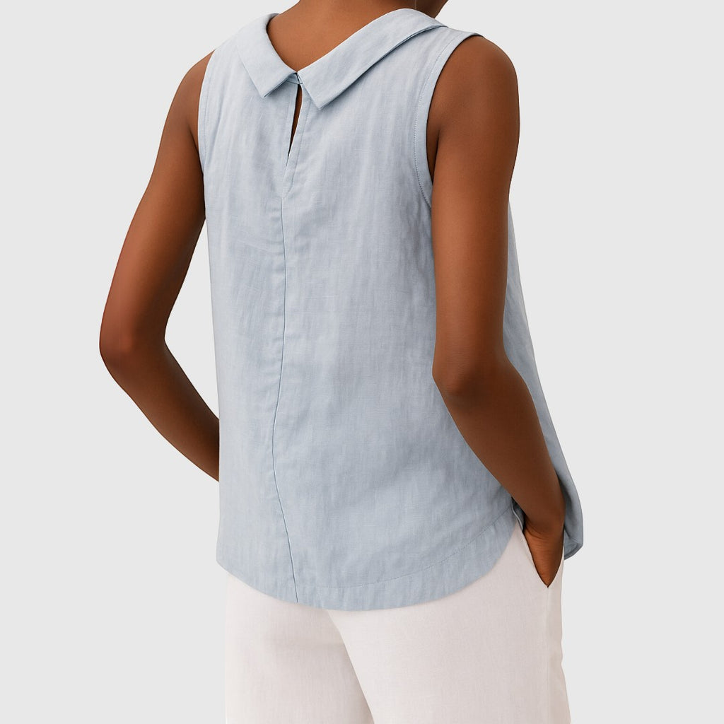THALIA | SLEEVELESS COLLAR TOP