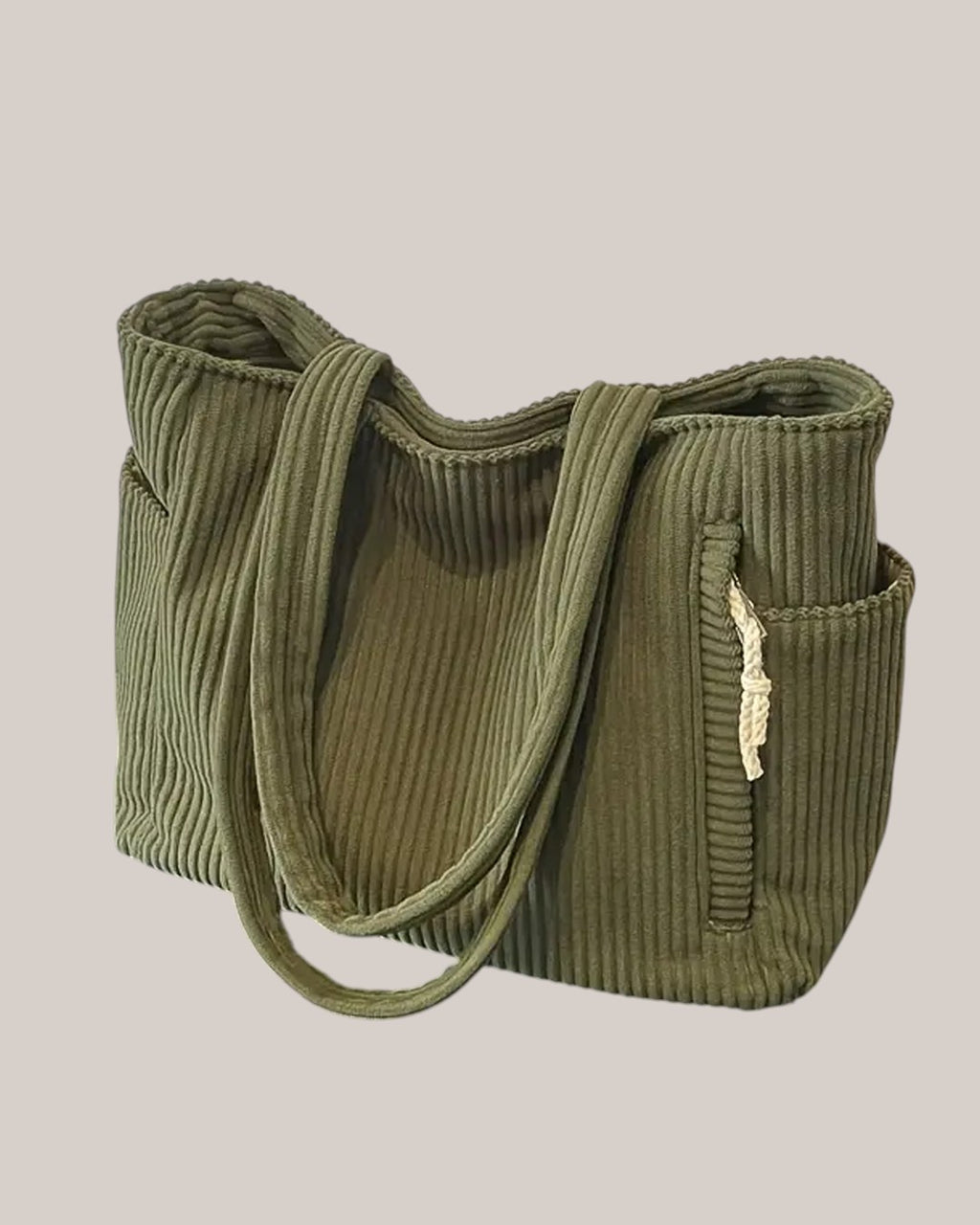 SYLVA | RIBBED TOTE BAG WITH CORD DETAIL