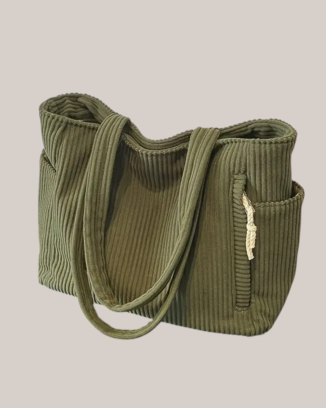 SYLVA | RIBBED TOTE BAG WITH CORD DETAIL