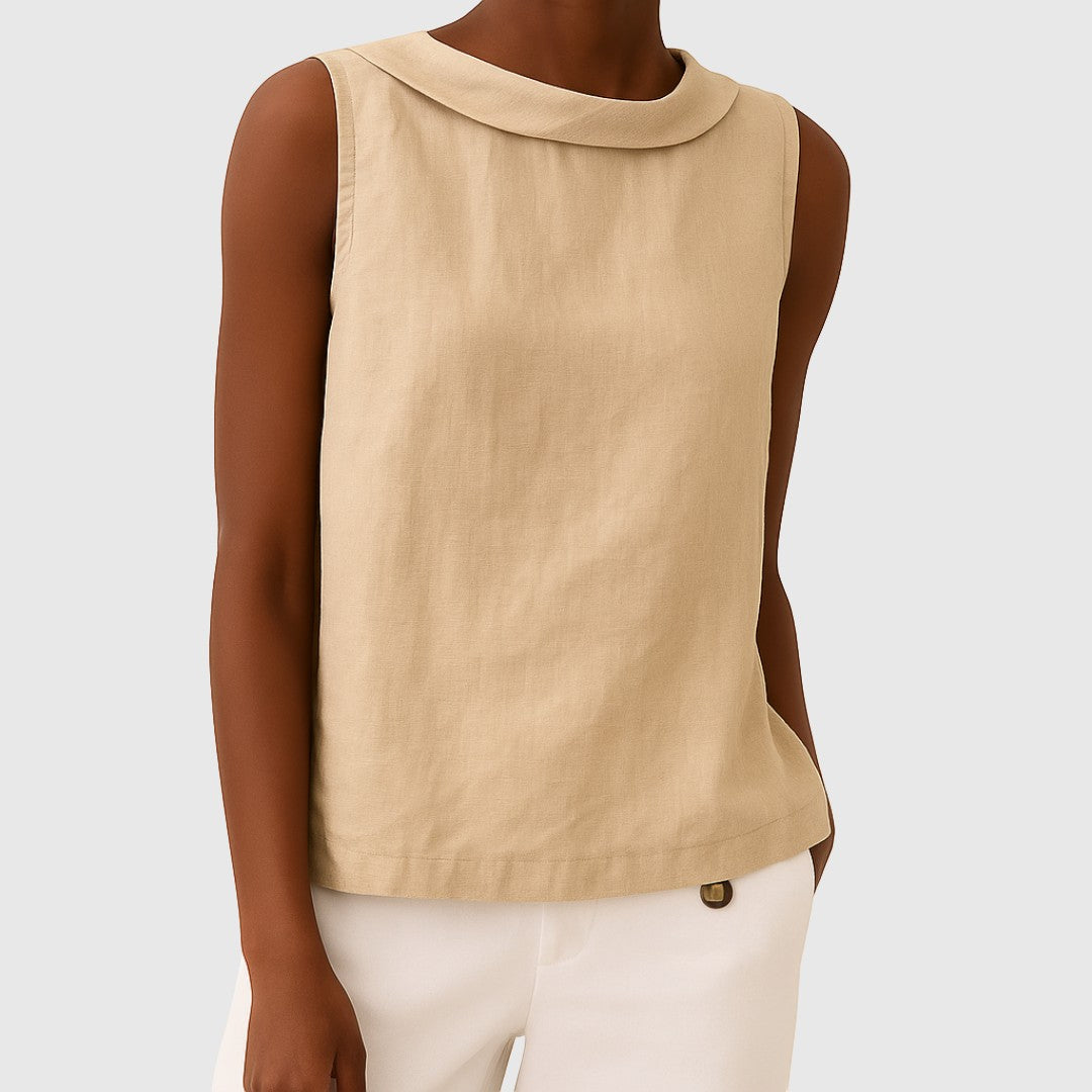 THALIA | SLEEVELESS COLLAR TOP