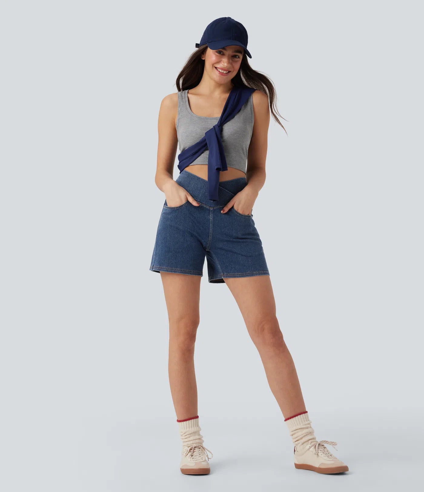 MAIA | HIGH WAISTED DENIM SHORTS