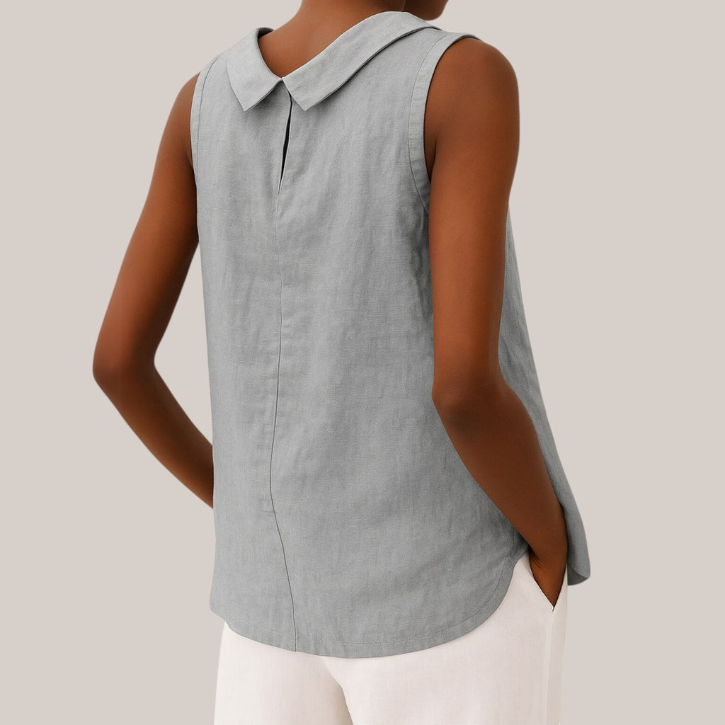 THALIA | SLEEVELESS COLLAR TOP