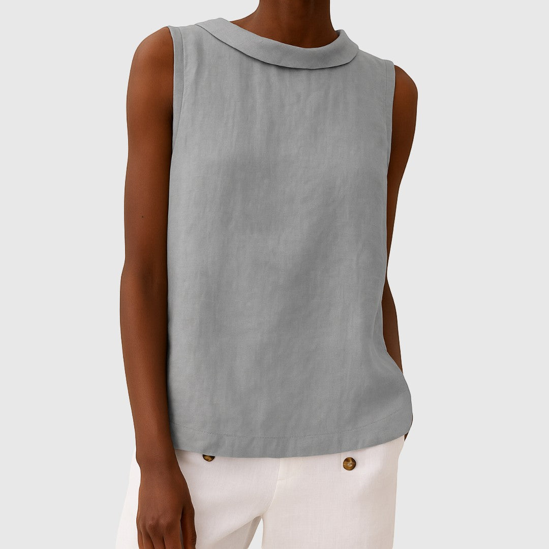 THALIA | SLEEVELESS COLLAR TOP