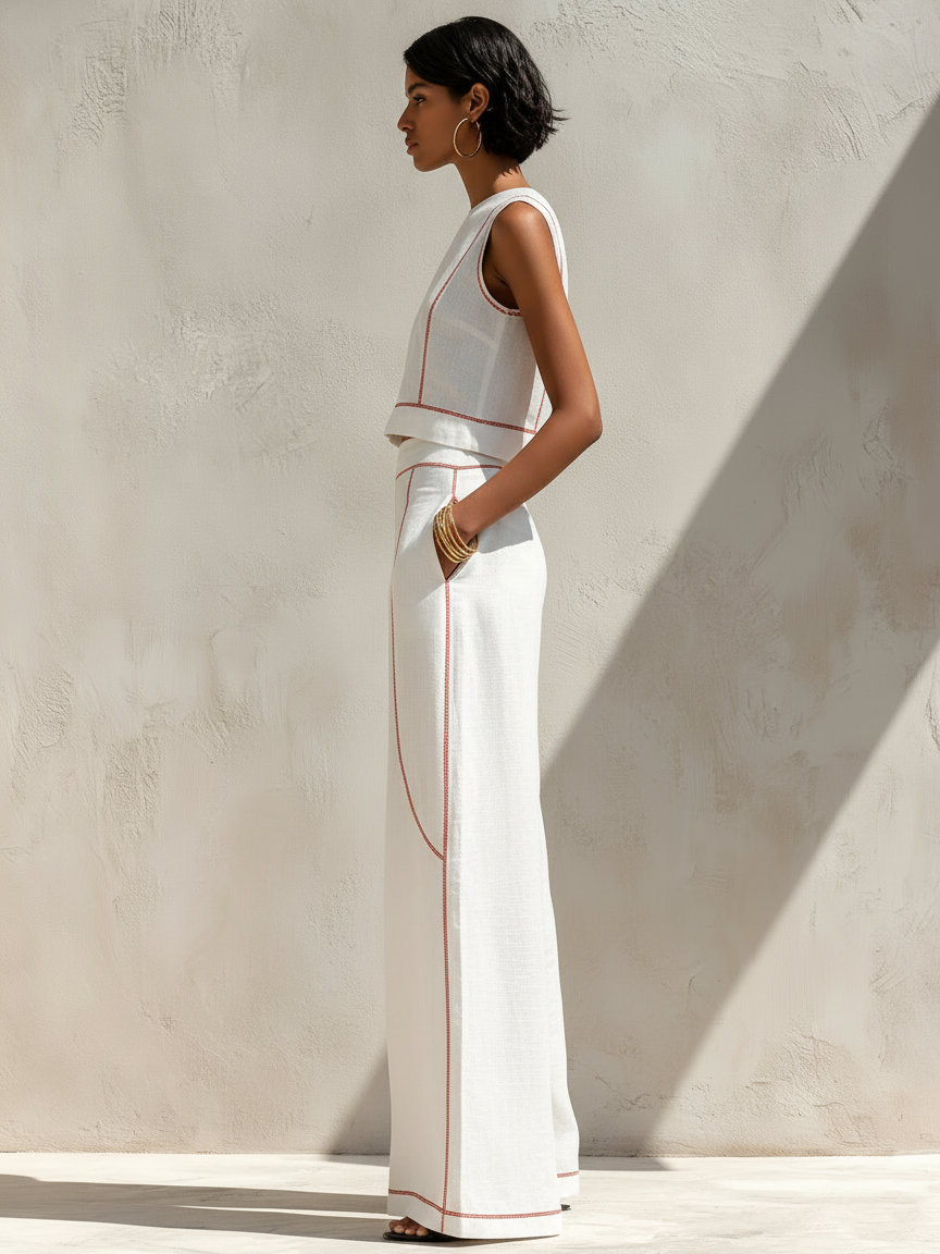 TAIRA | LINEN PANTS WITH BLOUSE