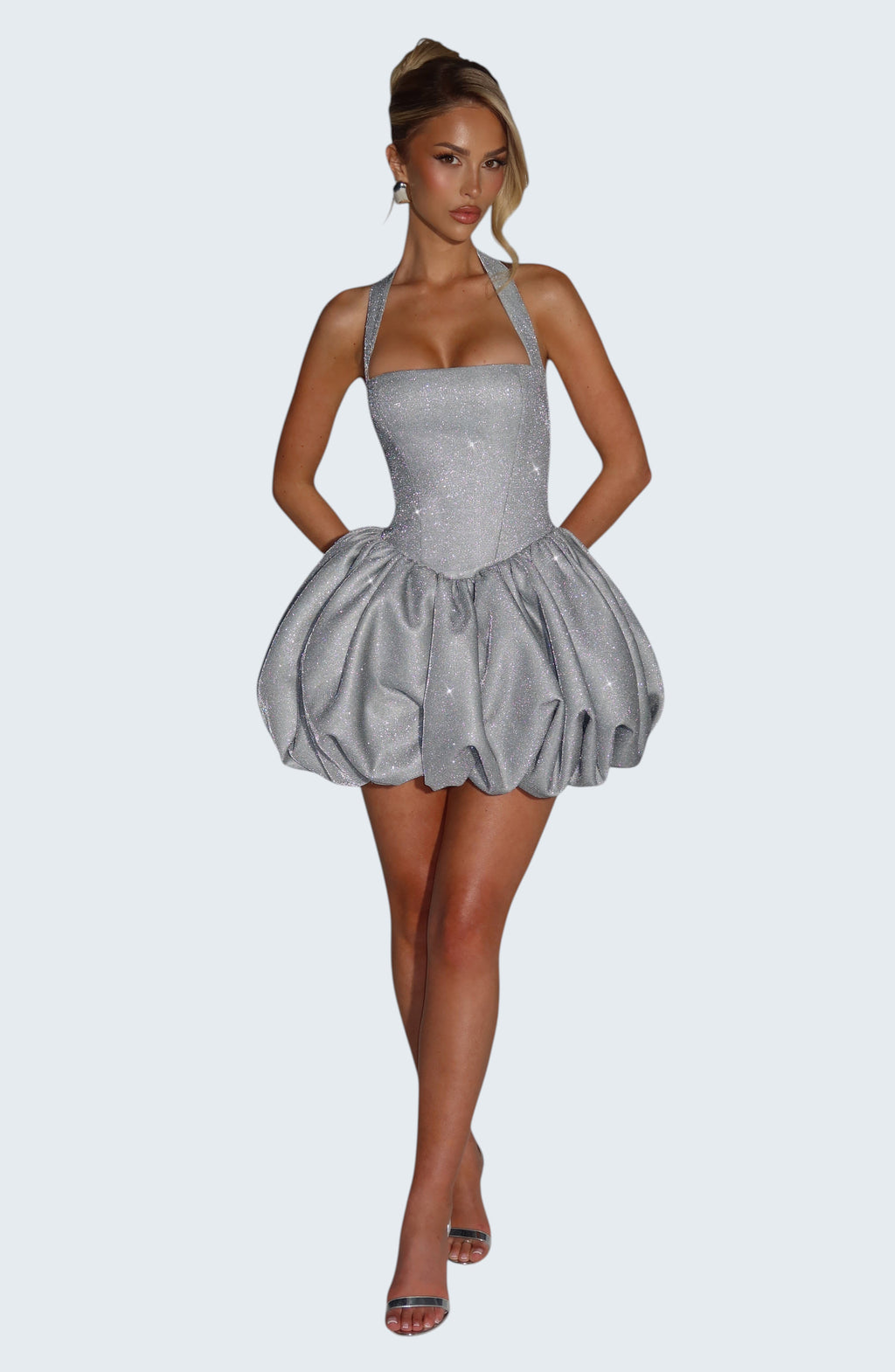 ARAMINTA | SILVER MINI DRESS