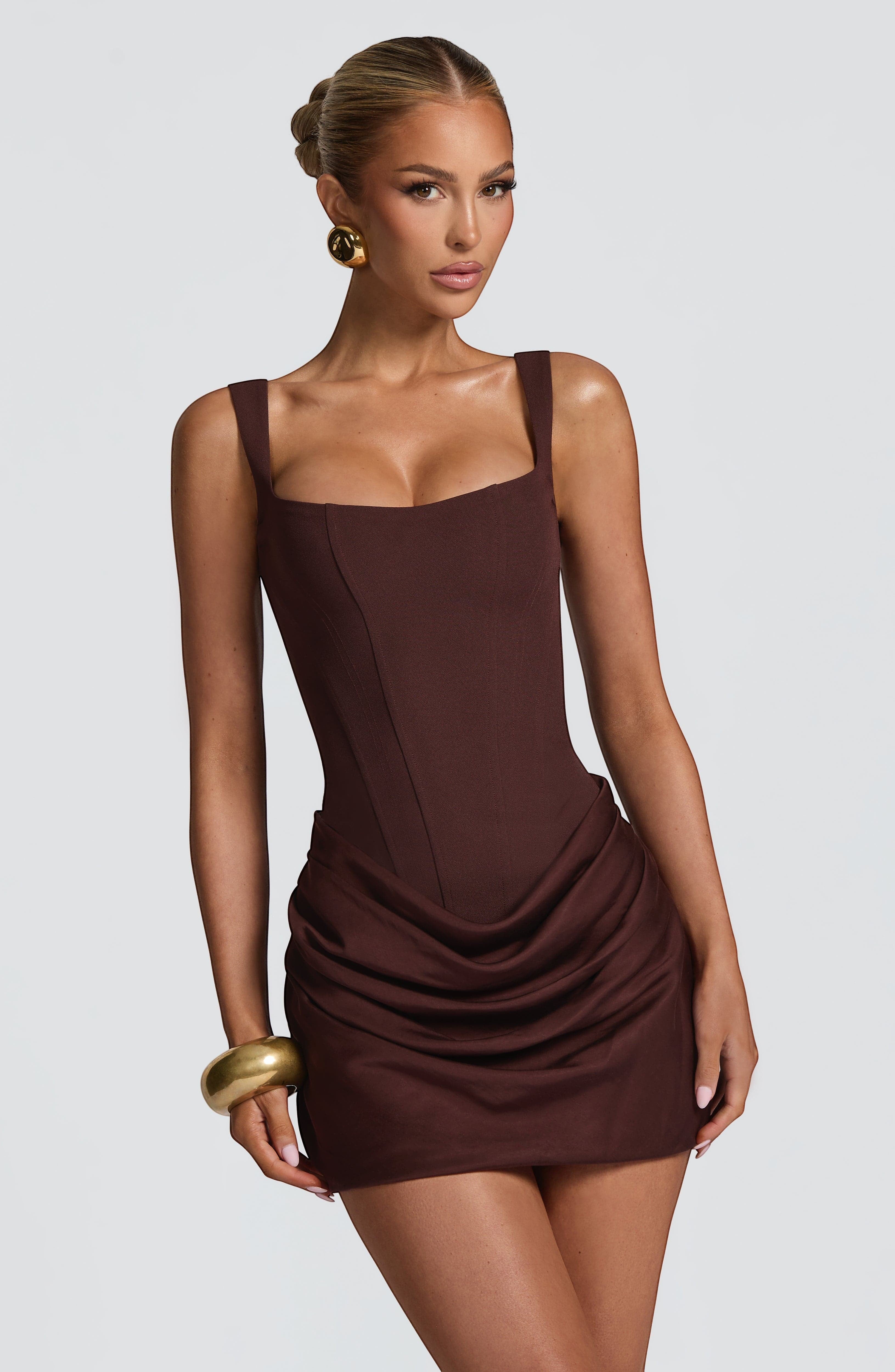 CORNELIA | BROWN MINI DRESS