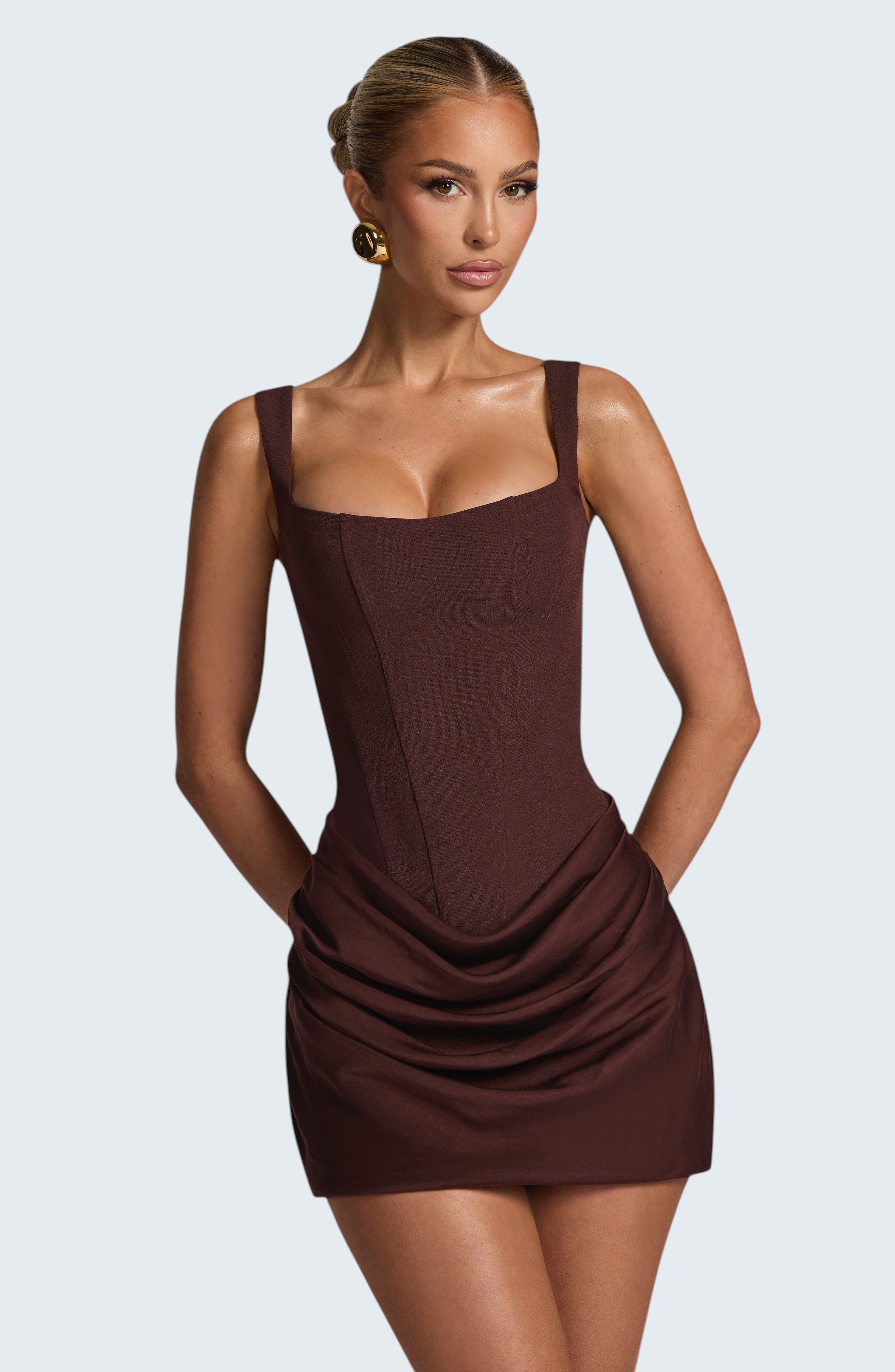 CORNELIA | BROWN MINI DRESS