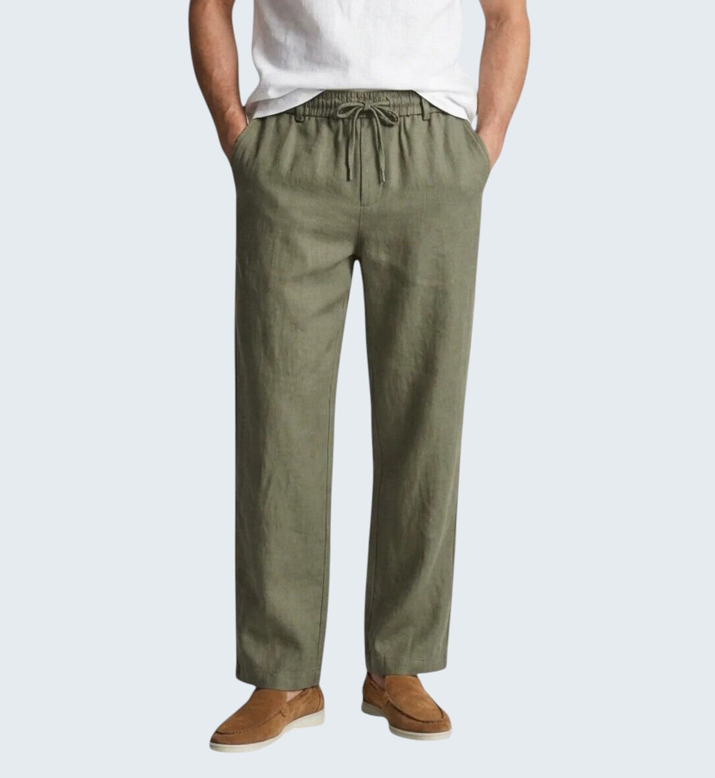 MARVIN | OLIVE LINEN TROUSERS