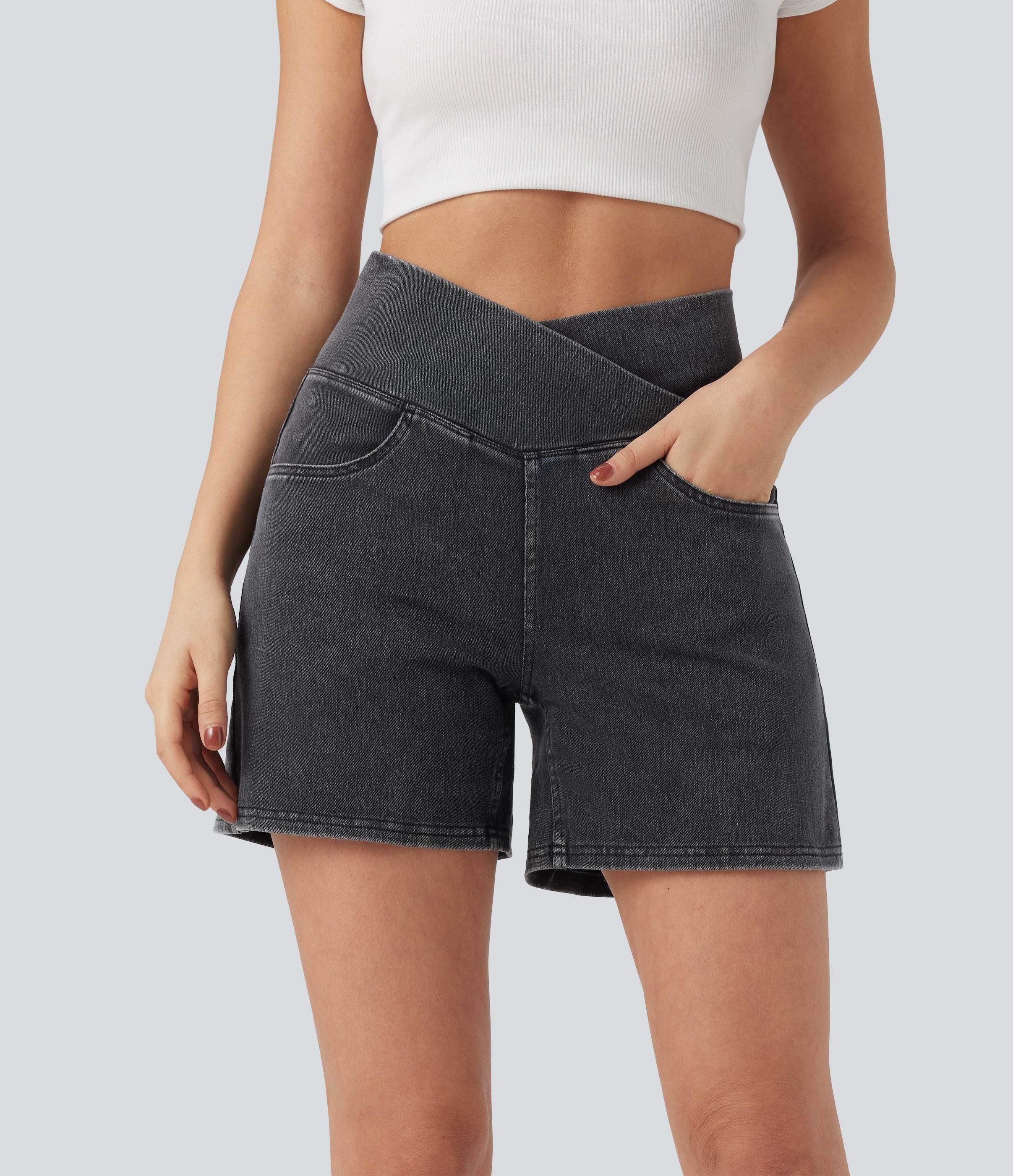 MAIA | HIGH WAISTED DENIM SHORTS