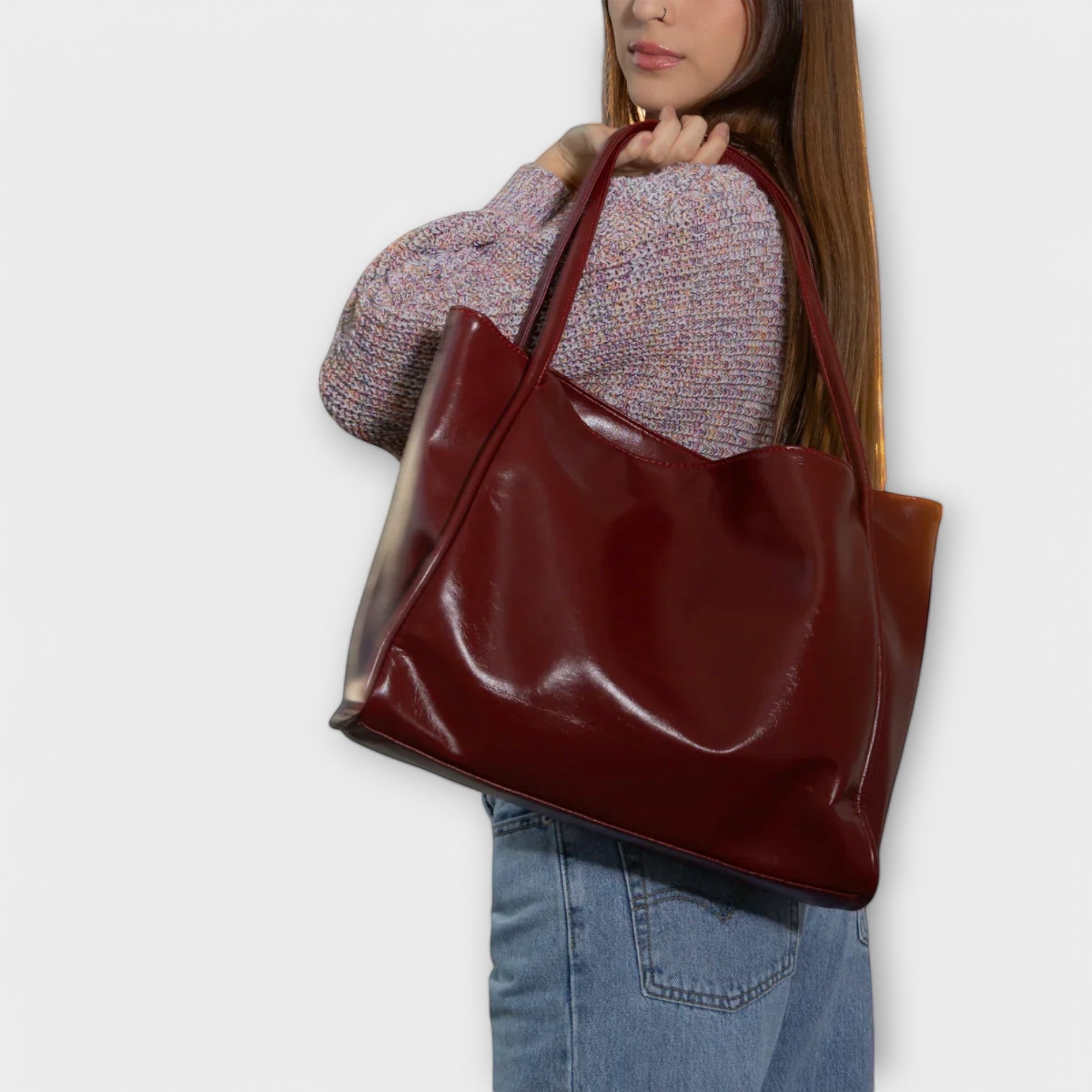 VALERIE | GLOSSY LEATHER BAG